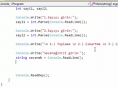 C# (Csharp) Console Dört İşlem Seçenekli Uygulama - #Ders 6